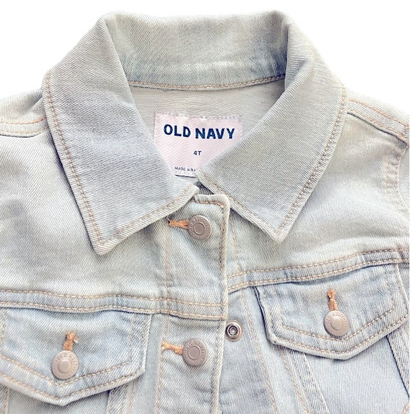 Old Navy Girls Size 4T Light Blue Button Front Stretch Denim Jean Jacket - NWT - Picture 3 of 8